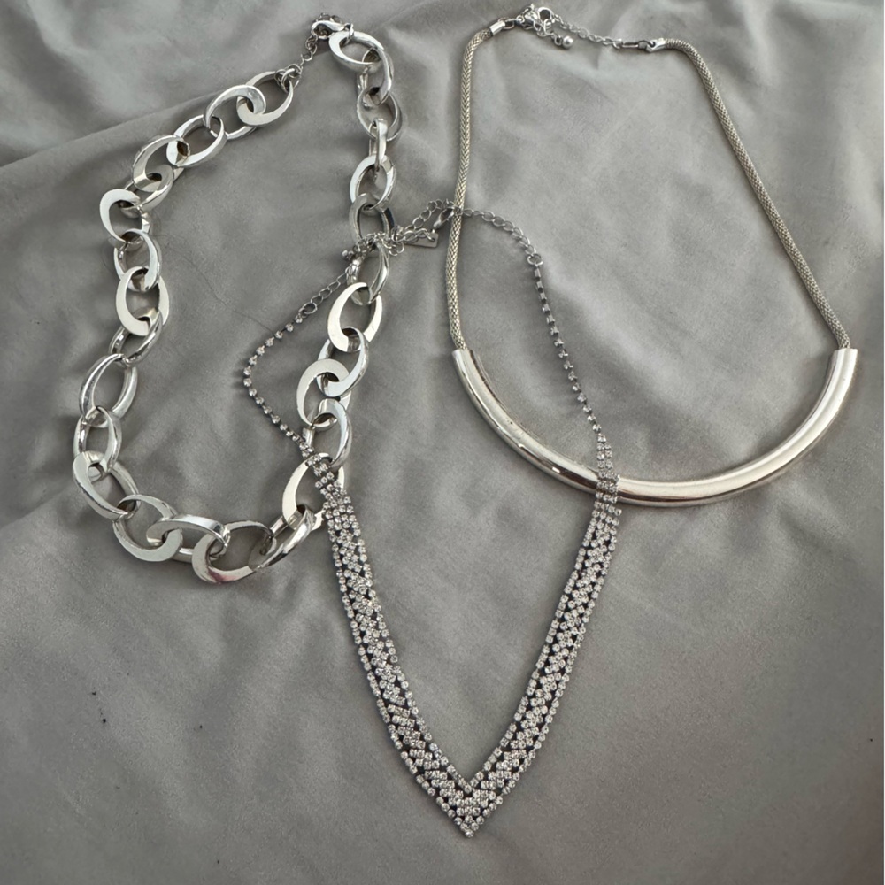 Elegant Silver Chain Necklace Set
